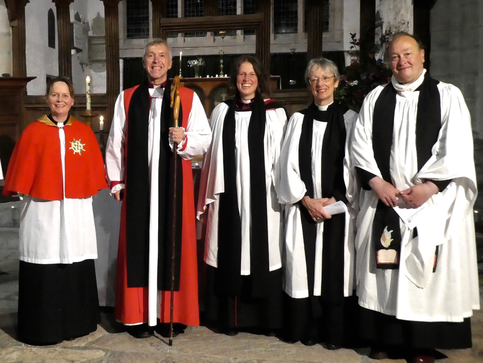 Rosie Dymond with the Bishop and colleagues